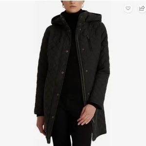 COPY - RALPH LAUREN Women's Hooded Quilted Coat 18193 - M Black